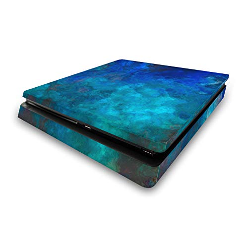 Autocollant vinyle PS4 Slim Blue Malachite peau de protection pour console