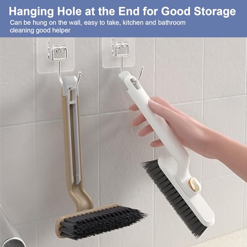 Image of Multifunctional 360 Rotating Crevice Cleaning Brush, Household Crevice Cleaning Tool, Hard Bristle Crevice Cleaning Brush for Kitchen, Bathroom, Window, Floor, Faucet (Yellow)