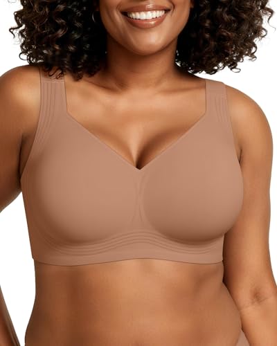 Image of OEAK Womens Wireless Jelly Bras Plus Size Support Push Up Comfortable Bra | no underwire,full coverage,for large breast,minimizer bra,seamless,tshirt bras,everyday bra