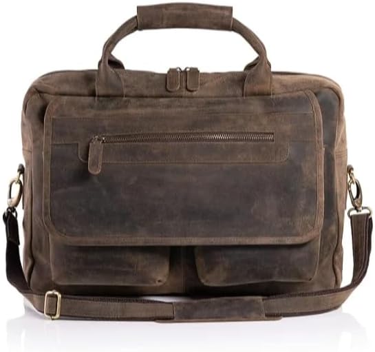 TUZECH Handmade Full Grain Leather 16 Inch Laptop Messenger Bag for Men and Women – Vintage Office Briefcase with Shoulder Strap, Business Work & College Bag for Laptop.