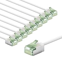 goobay CAT 8.1 Netzwerkkabel im 10er Set/Patchkabel geschirmt, super-Flexible, U/FTP/CU Ethernet Kabel, PiMF, LSZH/Cat 8.1 Kabel mit 10Gbits / Weiß / 10x0,25m, 79496