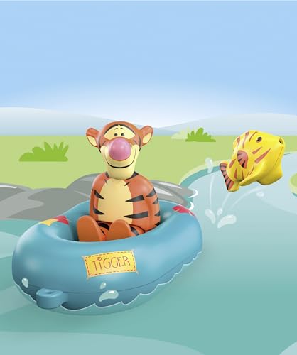 Playmobil 71704 Junior & Disney : Tigrou avec canot - Comprend Tigrou, Un Poisson et Un Bateau Flottant - Jouet fabriqué à partir de matières d'origine végétale - Dès 18 Mois