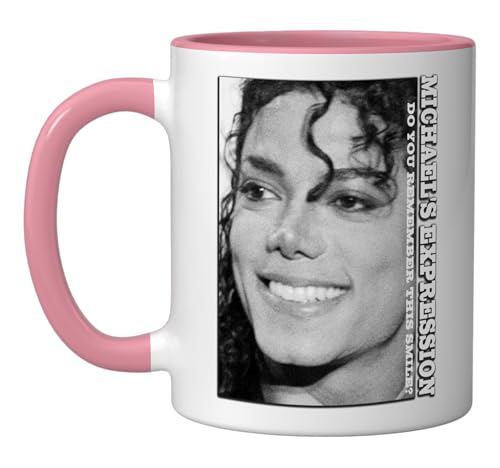 Taza cerámica Michael Jackson 11 onzas rosa/blanco miniatura 1