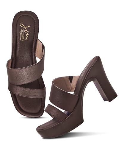 Image of JM LOOKS Women Platform Block Heel Sandals with Dual Strap Upper