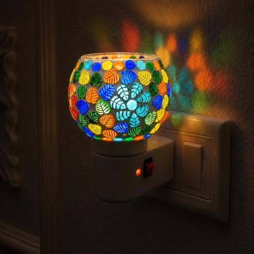 Image of RUPIKA | Electric Ceramic Aroma Diffuser Kapoor Dani | Camphor Diffuser Incense Burner Holder Kapoor Dani with Night Lamp for Home, Office (Flower)