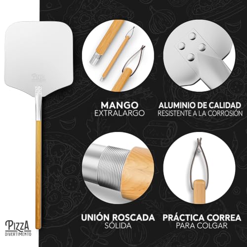 Miniatura 5 de Pizza Divertimento Piedra Para Pizza Para Horno Y Parrilla De Gas - De Cordierita - Con Pala Para Horno - Para Base Crujiente Y Agregado Jugoso