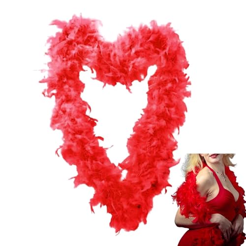 TQEBWUS Boa de plumas rojas, 2 m de pluma larga Boa para mujeres para manualidades, boa de plumas mullida, guirnalda de plumas de Turquía, boa de, guirnalda de plumas de, guirnalda de boa