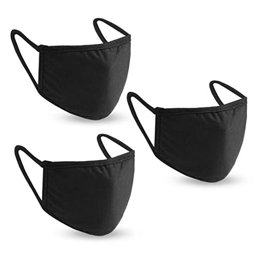 Mascarillas de auempress antipolvo de algodón, lavable, a la moda, reutilizables, para adolescentes, mujeres y hombres, Pack De 3, Negro