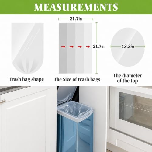 Image of Teivio 5 Gallon 1000 Counts Medium Trash Bags Garbage Bags, Bathroom Trash Can Bin Liners, Plastic Bags for home office kitchen, Clear