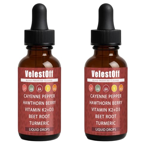 Velestoff Cayenne Pepper - Cayenne Pepper Drops Liquid Supplement with Organic Hawthorn Beet Root Turmeric Vitamin K2 D3