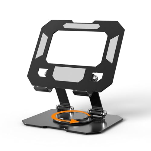 LMX Tablet Stand Adjustable, 360° Rotating iPad Stand for Desk, Foldable Tablet Holder with Height & Angle Adjustment, Compatible with iPad, Tablets, Switch 4-13 Inch Devices (Black)