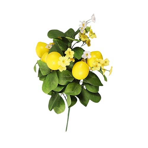 MAGICLULU Ramo de Flores Artificiales Ramo de Falsos imitación Fiesta Decoraciones de Limon follaje Rama de limón Artificial limón sintético Rama Decorativa de limón Espuma Amarillo