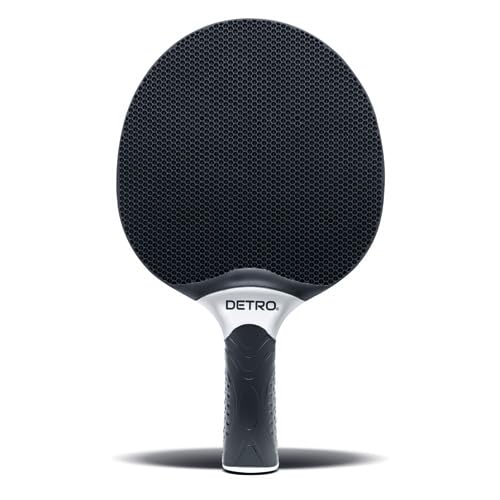 Detro Ping Pong Paddle for Indoor Or Outdoor Table Tennis Play | Weatherproof Competition Grade Ping Pong Paddle | Better Spin Control & Performance | Pro Style Ping Pong Paddle (Black)