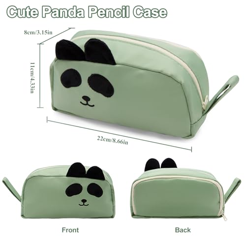 LJCZKA Cute Cat Pencil Case Large Capacity for Girls Boys Cat Panda Pen Bags with Compartments for Office College School - Image 2