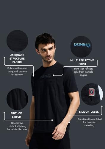 Image of Men's Pintuck T-Shirt with Multi Reflector Logo Print
