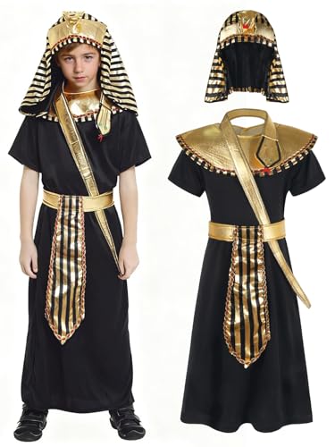 KumSoomliy Ancient Egyptian Pharaoh Boys Fancy Dress with Cape 6-8 Years