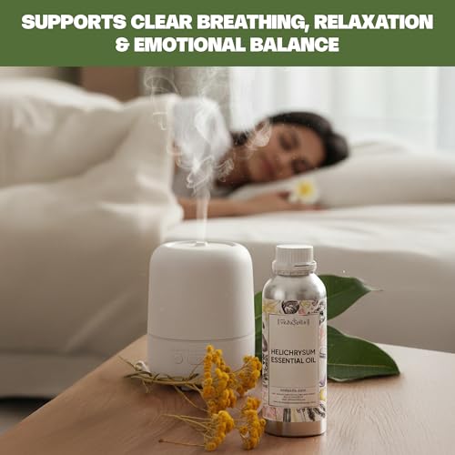 Image of VedaOils Helichrysum Essential Oil 100ml | 100% Pure & Natural Helichrysum Oil | Undiluted Therapeutic Grade Essential Oil for Skin Healing, Aromatherapy, Clear Breathing & Sunburn Relief