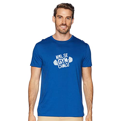 Image of T-Shirt for Men KAL SE Gym CHALU Funny Hindi Quotation, Graphic and Typography t-Shirt