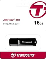 Transcend 16GB JetFlash 350 USB 2.0 Speicherstick, Schwarz – Ansicht 2
