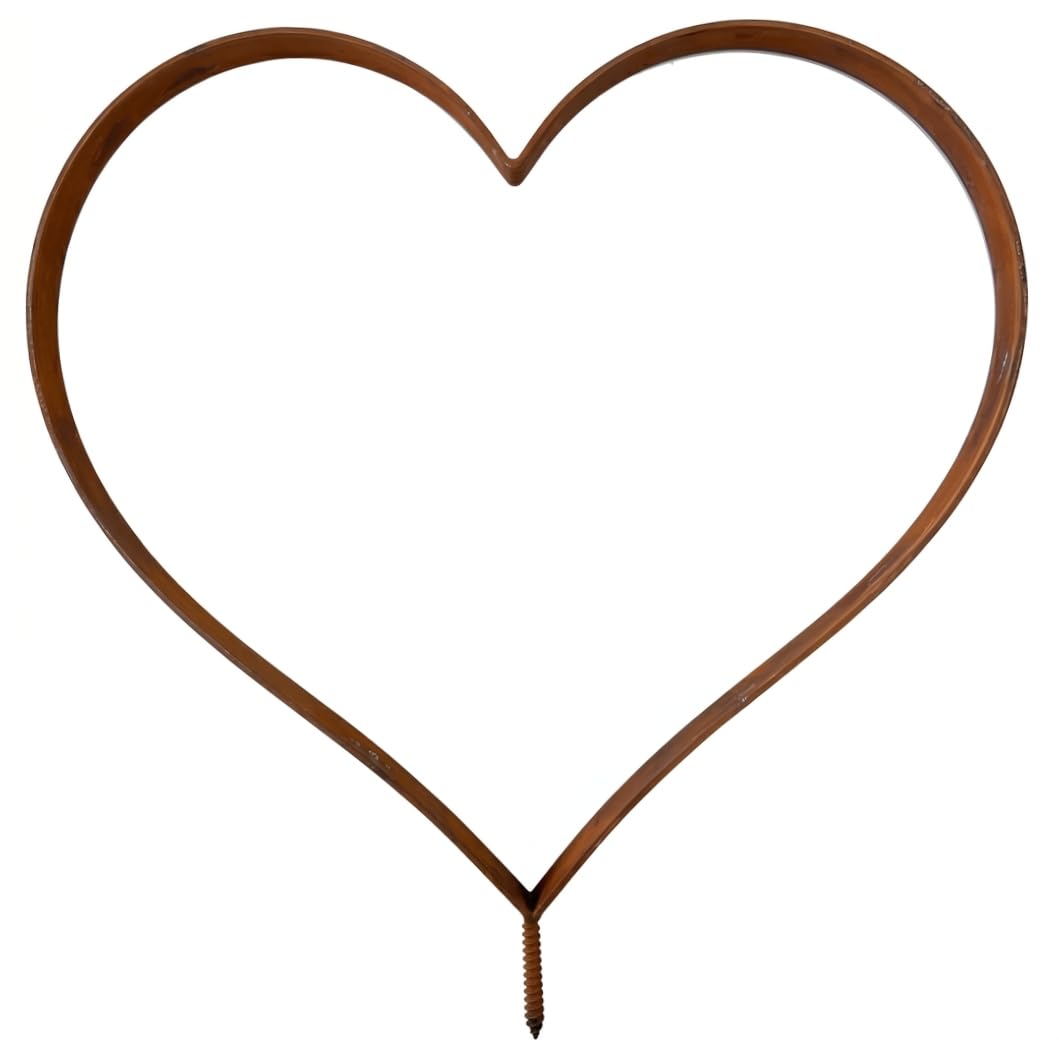Perodlly Decorative Garden Stakes, Rusty Metal Garden Decor Metal Heart Yard Stake for Outdoor Lawn & Patio (10x12in).