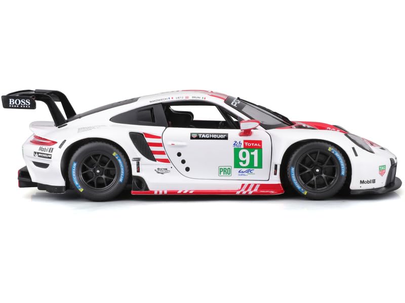 Image of Bburago - 1 /24 Scale Model Compatible with Porsche 911 RSR LM Replica Sports Car Model 2020 (Red)