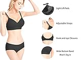 Lemef Seamless Bras for Women Wirefree Padded Bras Black - Image 4