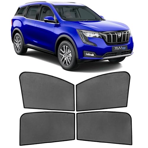 Image of AutoStory Custom Fit Black Mesh Car Sunshade for Mahindra XUV700 | UV & Heat Protection Car Window Curtains | Privacy Car Sun Shade | Breathable Vehicle Specific Side Window Shades