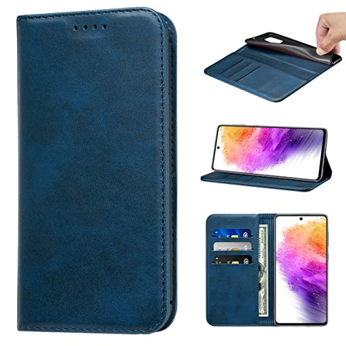 NanHou Samsung Galaxy A73 5G Wallet Case PU Leather Samsung A73 5G Flip Case Card Holder Shockproof Flip Cover - Blue