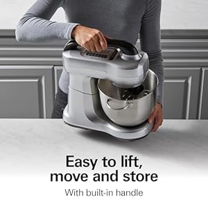 Hamilton beach electric stand mixer 4 quarts dough hook flat beater attachments splash guard 7 speeds with whisk silver  urban country home decor