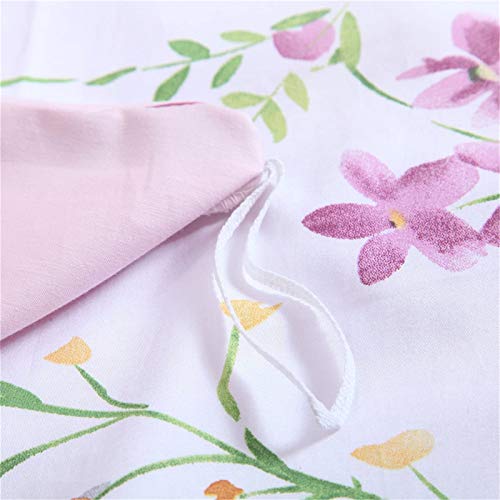 Abreeze 100% Egyptian Cotton Duvet Cover Set King 3 Pieces Floral Print Design Bedding Duvet Quilt Cover Sets With Button Closure #TOP3