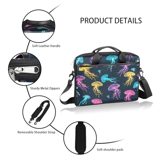 Funda para laptop con patrón de medusas coloridas 15 pulgadas miniatura 4