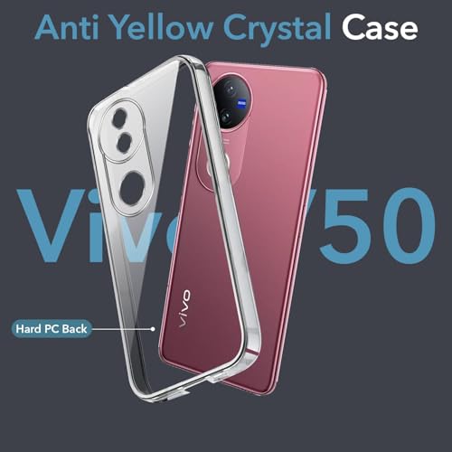 Image of DIZORO Compatible with Vivo T4R 5G / iQoo Z10R 5G / Vivo V50 5G / V50e 5G Back Cover Case Clear,[ Anti Yellow ][Military Grade Protection] Hard PC Back Cover Transparent