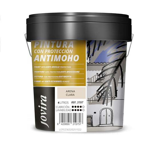 JOVIRA PINTURAS Antimoho Evita el resistente a la aparición de en paredes aspecto mate. 4 Litros
