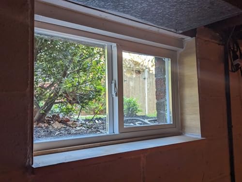 Repuesto de ventana deslizante horizontal de doble panel para casas, cobertizos, sótanos y gallineros, 46 x 24 pulgadas