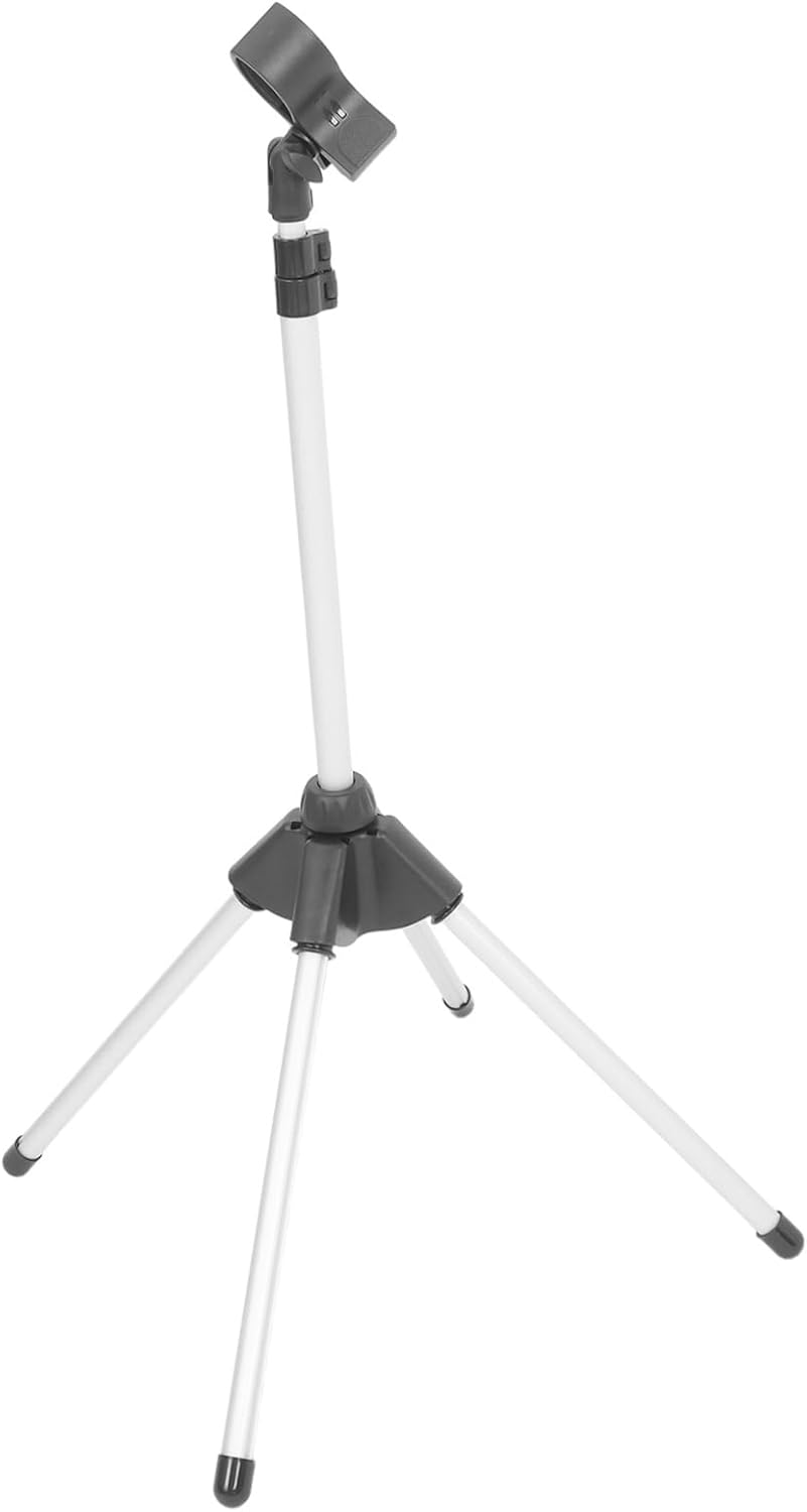 Adjustable Folding Hair Dryer Stand with Stable Base Aluminum Alloy and Plastic Holder for Home and Mobile Pet Grooming Travel-friendly Design Compatible with Various Models