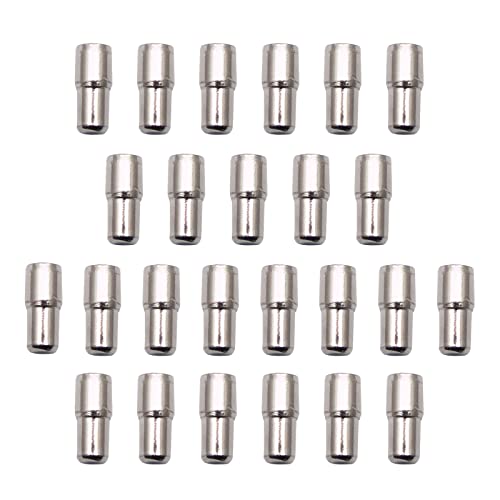 BE-TOOL 25 Pcs Shelf Support Pegs with 5×6×14 MM Silver Round Spoon Shelf Peg for Mechanical Assembly Processing Applications, Cabinets, Bookshelves, Display Cabinets, Furniture