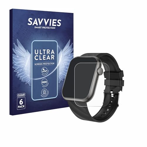 savvies 6 Pack Screen Protector compatible with walkbee Smartwatch 1.96
