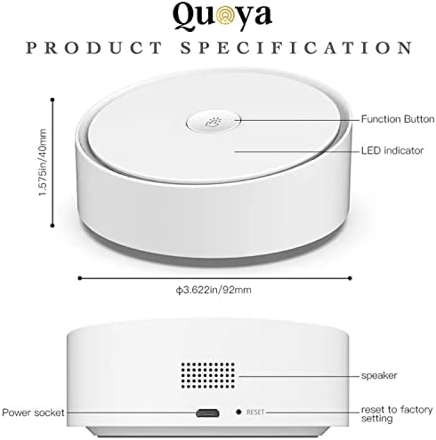 QUOYA Tuya/SmartLife Multi-mode Gateway, Zigbee 3.0, Bluetooth BLE, BLE MESH (Compatible with ONLY Tuya/SmartLife devices)