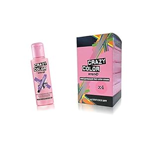 Crazy Colour Semi Permanent Hair Dye By Renbow Lavender No.54 (100ml) Box of 4