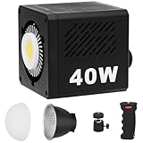 NULBOFU 40W LED Video Light,Portable Continuous Output Lighting,COB Bi-Color 2500K~6500K,CRI≥95,9 FX Special Effects Modes,3400mAh Battery for Studio Shooting,YouTube,TikTok,Vlog,Live Stream