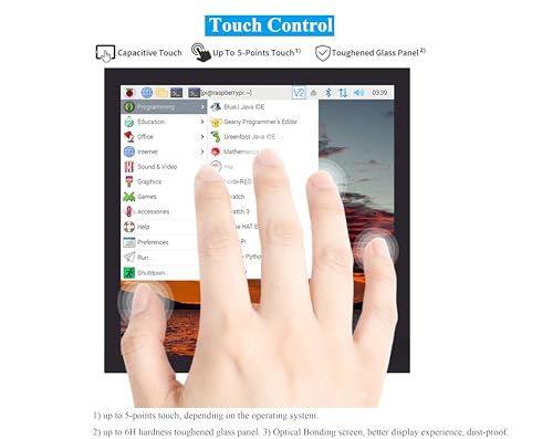 Image of 4inch HDMI LCD Square Capacitive Touch Screen Compatible with Raspberry Pi 5 /4B /3B+ /3B /2B /Zero /Zero W / /Zero 2W /Jetson Nano /Windows 11 /10 /8.1 /8 /7, 720x720 Resolution, IPS Display, USB-C Port