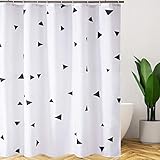 Caudblor Polyester Fabric Shower Curtain Set for Bathroom Waterproof Geometric Shower Curtains with Metal Grommets and Plastic Hooks, 72 x 72 Inch, 1 Panel
