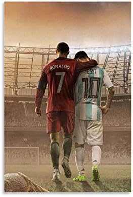 RTYHJ Cristiano Ronaldo And Messi Poster Decorative Painting Canvas Wall Art Living Room Posters Bedroom Painting 12x18inch(30x45cm)