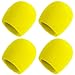 Performance Plus Deluxe Foam Ball Style Microphone Windscreen 4 Pack | Yellow (WS-4 Y)