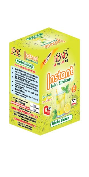 Image of Instant Jain Shikanji Lemon | Nimbu Shikanji | Traditional Masala Lemonade | Instant Nimbu Pani Drink Mix | Natural Summer Refreshing Beverage | Ready to Make Indian Cooler | Pack of 1| 10 Sachets