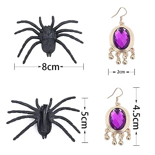 Mupul Marry Sandesoon Wig Costume Purple Mixed Black Long Braid Witch’S Hat Shaped Halloween Costume Accessory Wigs Set For Women thumb #3