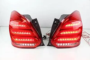 THE ADVENTURE GARAGE Rear Led Tail Light for SUZUKI Swift 2017-2020 Full LED Tail Lamp with Parking Light Sequential Turn Signal Plug and Play Taillight(Red,One Pair)