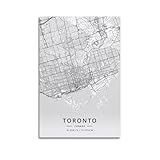 CMHONLY Reiseposter Toronto Light – Graue Karte, Poster, 