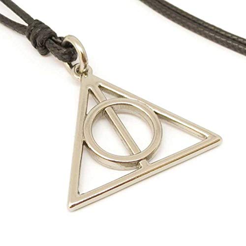 Colar Harry Potter Relíquias da Morte Prata Ajustável -