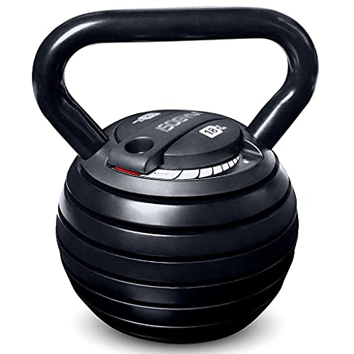 Kettlebell de 18 Kg Réglable et Haltère de Musculation Petit Espace